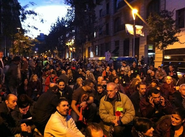 Manifestacions i protestes en una jornada de lluita que va notar la vaga en els transports