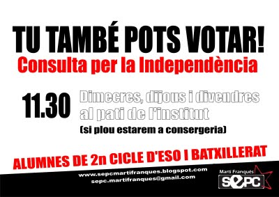 El SEPC trasllada el debat sobre l'autodeterminació a l'IES Martí Franqués de Tarragona