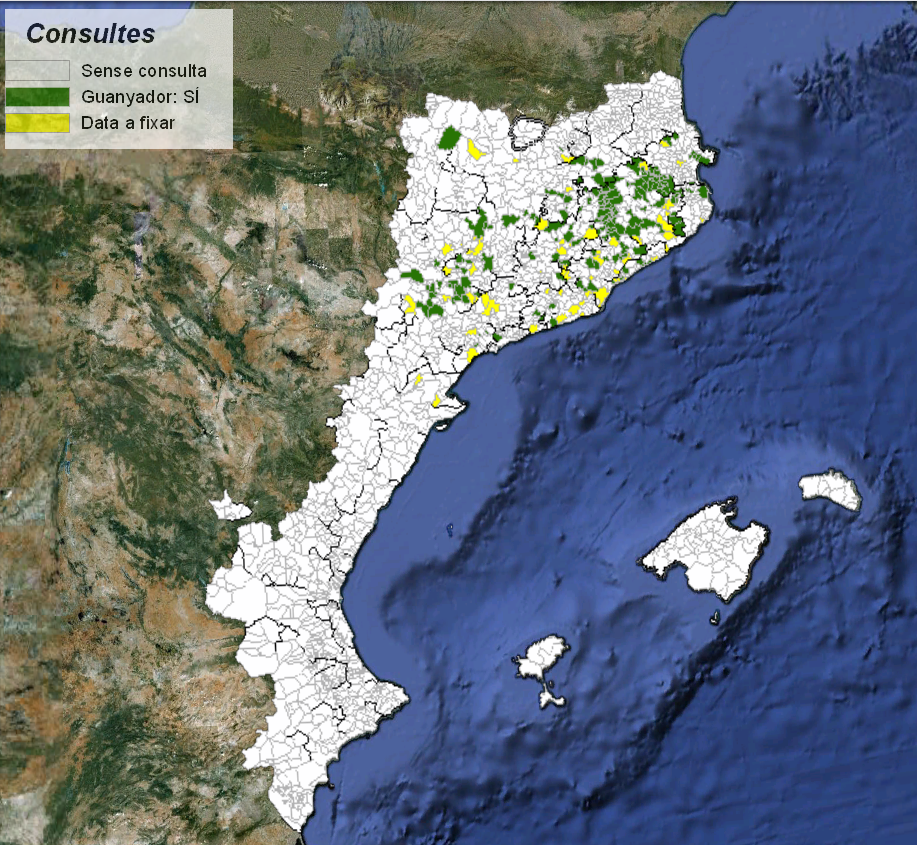 Resultat definitiu de les consultes del 13D: 27,42% de participació amb 192.490 electors