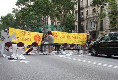 Acció a Barcelona contra l'empresa del president de la CEOE