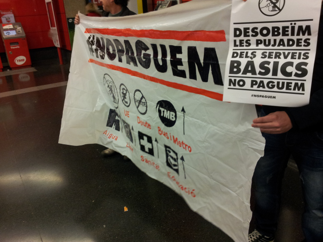 Milers de persones usen el Metro de Barcelona sense pagar en la jornada convocada per NoPaguem