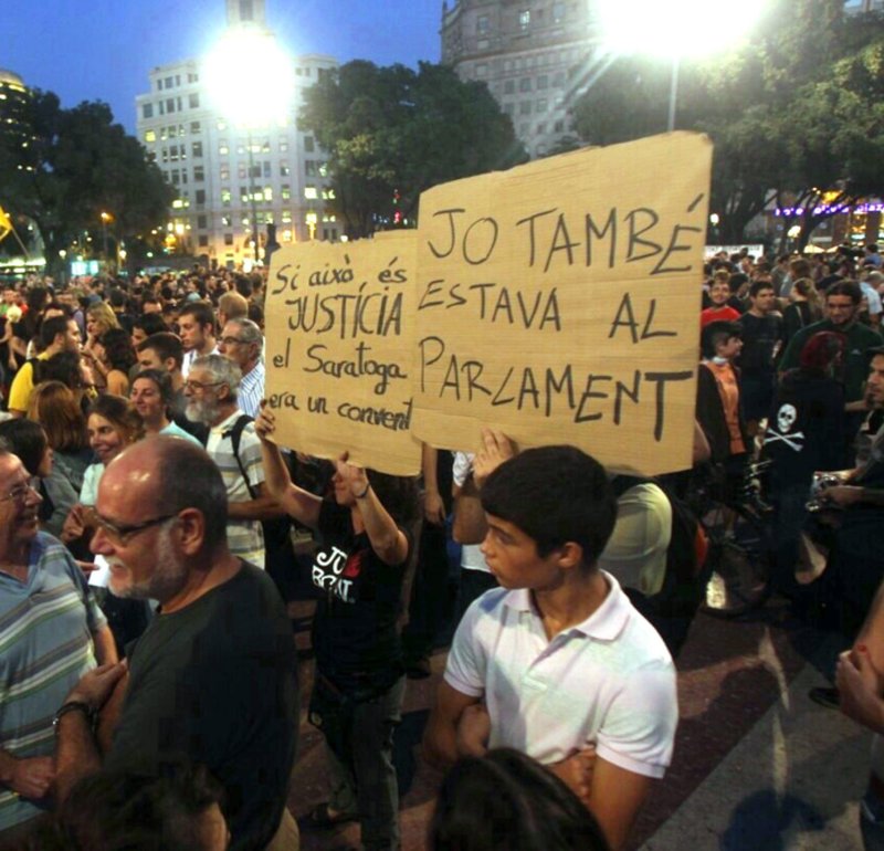 Comença l'ofensiva judicial contra el moviment dels indignats