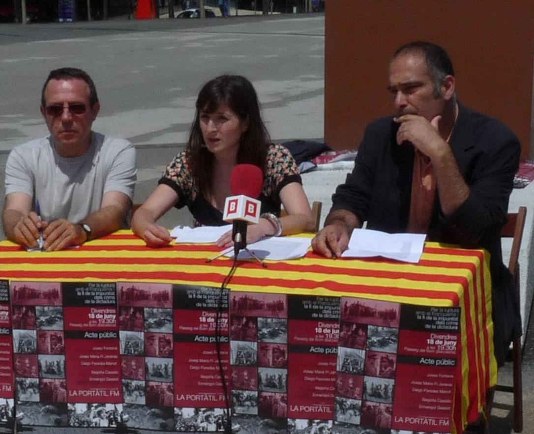 Presenten el manifest “Per la ruptura amb el Franquisme i la fi de la impunitat dels crims de la dictadura”