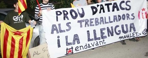 Protesta independentista davant la proclamació de Camps com a candidat a presidir la Generalitat