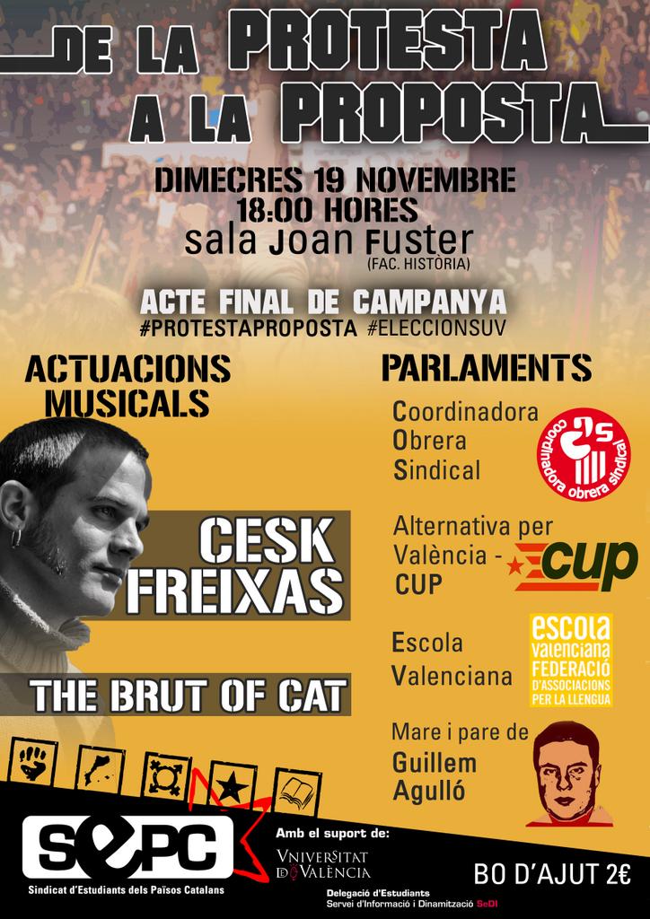 El SEPC fa l'acte de fi de campanya a les eleccions de la Universitat de València