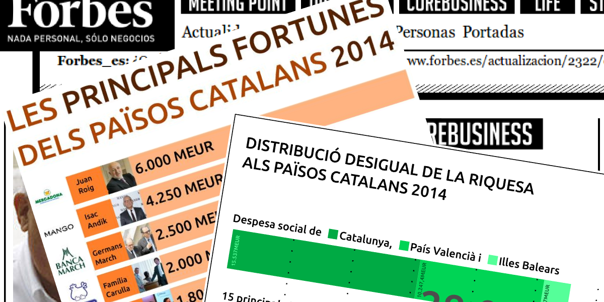 Les 15 fortunes més grans dels Països Catalans superen tota la despesa social feta aquest 2014