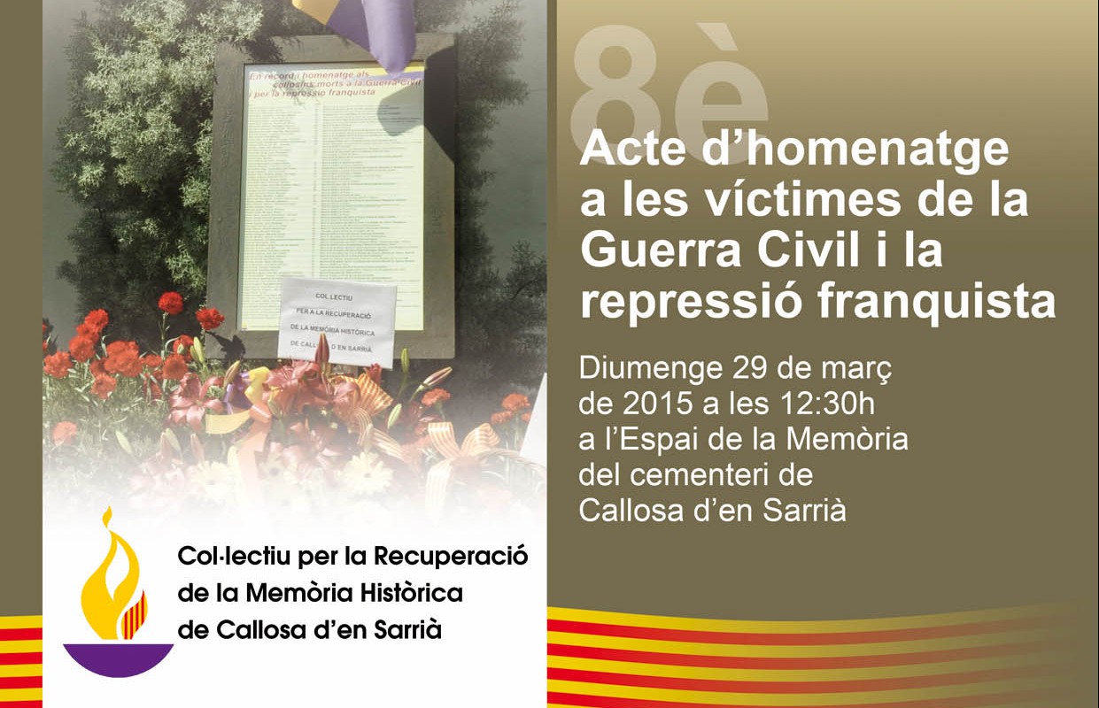 Callosa d'en Sarrià celebrà el 8è homenatge a les víctimes de la Guerra Civil i de la repressió franquista