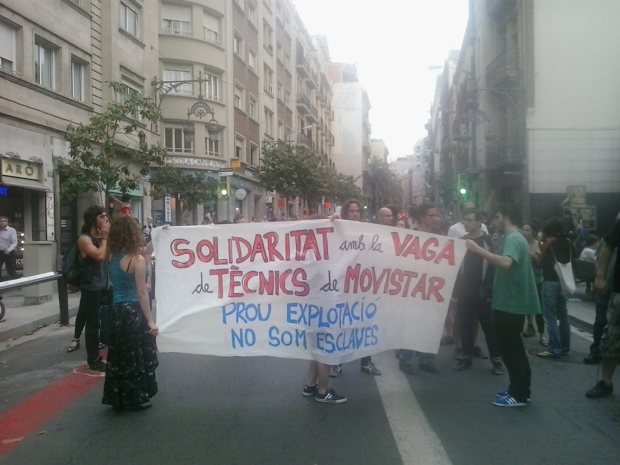 Nova jornada de mobilitzacions en solidaritat a la vaga indefinida de la #ResistènciaMovistar