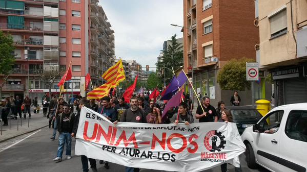 La manifestació de l'1 de maig a Mataró assenyala els culpables de la crisi