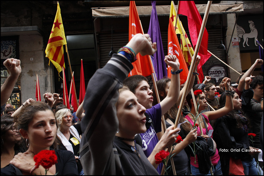 Arran, protagonista de les mobilitzacions del matí de la Diada a Barcelona